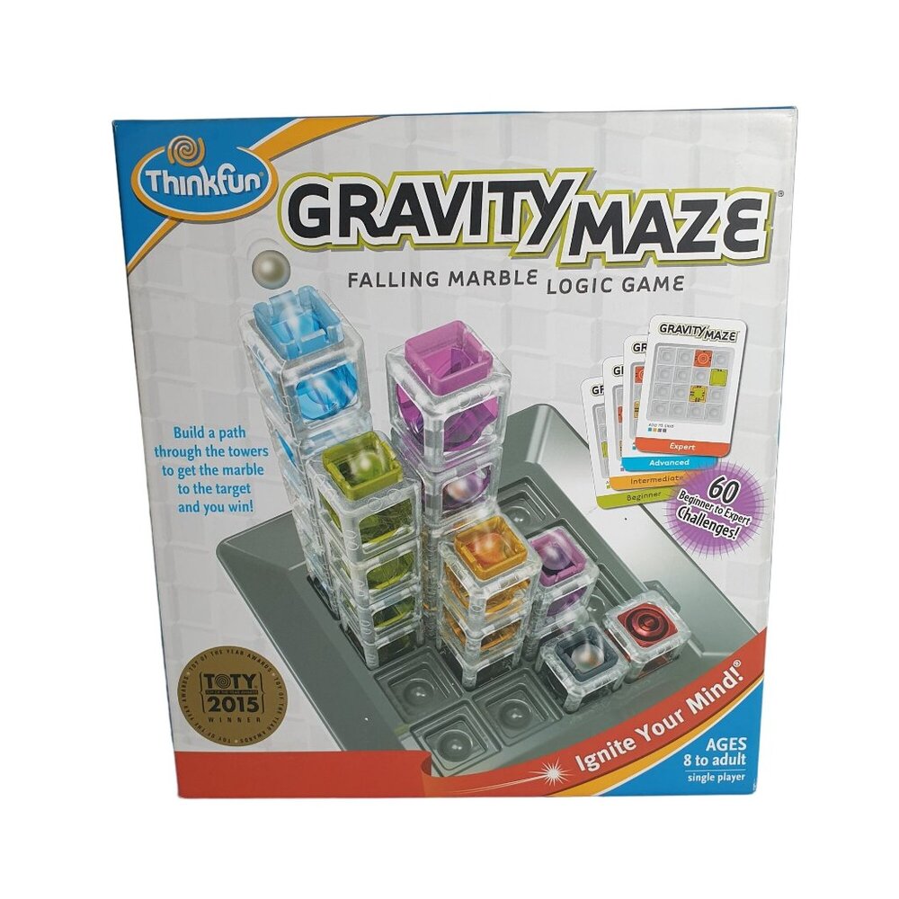ThinkFun Gravity Maze Falling Marble Logic Game Single Player Educational Toy